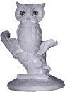 Owl on Branch Plaster Statue