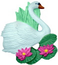 Swan on Lily Pad Plaster Plaque Left