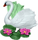 Swan on Lily Pad Plaster Plaque Right