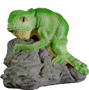 Lizard on Rock Plaster Statue