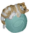 Cat on Yarn Plaster Statue