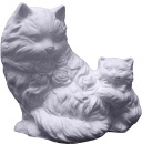 Cat with Kitten Plaster Statue