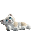 Lying Kitten Plaster Statue