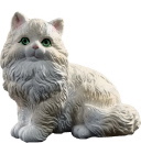 Angora Cat Plaster Statue Small
