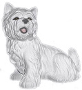 West Highland Terrier Plaster Statue