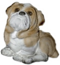 Bulldog Seated Plaster Statue