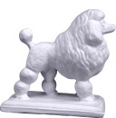 Poodle on Base Plaster Statue