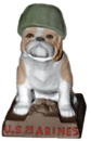 Marine Bulldog Plaster Statue