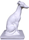 Whippet on Base Plaster Statue