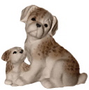 Boxer Family Plaster Statue