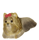 Yorkie with Bow Plaster Statue