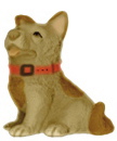 Dog with Collar Plaster Statue