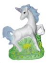 Unicorn on Flowers Plaster Statue
