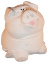 Cross Eyed Pig Plaster Statue