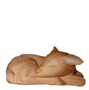Fawn Lying with Eyes Closed Plaster Statue