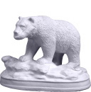 Bear with Fish Plaster Statue