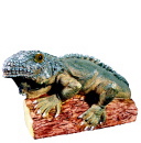 Lizard on Log Plaster Statue