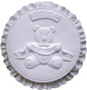Bear with Name Banner Birth Plaster Plaque