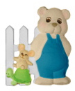 Bear with Turtle by Fence Plaster Plaque