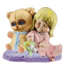 Doll and Bear Plaster Statue