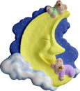 Bears on Moon Plaster Plaque