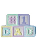 Number 1 Dad Blocks Plaster Statue