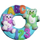 ABC 123 Round Plaster Plaque