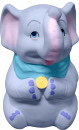 Elephant with Nickel Unpainted Plaster Piggy Bank