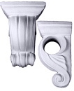 Scroll Drapery with Shelf Plaster Bracket Corbel