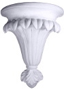Round Fluted Leaf Plaster Bracket Corbel