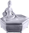 Ballerina Unpainted Plaster Trinket or Jewelry Box