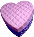 Faceted Heart Unpainted Plaster Trinket or Jewelry Box