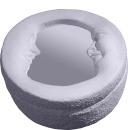 Twin Moon Mirror Unpainted Plaster Trinket or Jewelry Box