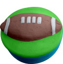 Football Unpainted Plaster Trinket or Jewelry Box