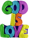 God Is Love Plaster Plaque
