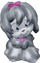 Puppy with Flower Collar Plaster Statue