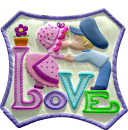 Love Kids Kissing Plaster Plaque