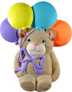 Bear with Four Balloons Plaster Plaque