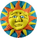 Round Sun Face Plaster Plaque