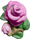 Rose with Leaves Plaster Plaque