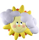 Happy Sun and Clouds Plaster Plaque