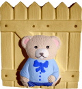 Bear by Fence Plaster Plaque