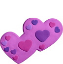 Two Heart Covered Hearts Plaster Plaque