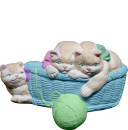 Kittens in Basket with yarn Plaster Plaque