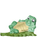 Turtle Lying on Leaf Plaster Statue