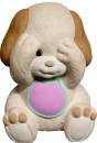 Peek a boo Puppy Plaster Statue