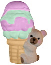 Bear with Giant Ice Cream Cone Plaster Statue
