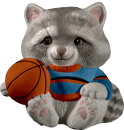 Basketball Critter Raccoon Plaster Statue