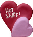 Hot Stuff Hearts Plaster Statue