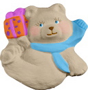 Bear with Present Plaster Plaque